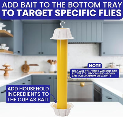 Fly Stick Sticky Fly Traps for Indoors Outdoor 6pk. Non-Toxic Super Sticky Hanging Flies Catcher Paper Tape Strips for Home. Catches All Bugs and gnats. Indoor Outdoor House Flying Insect Trap