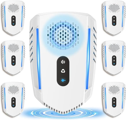 6 Packs Upgraded Ultrasonic Pest Repellent Indoor Insect Repeller, Mouse Repellent Ultrasonic Plug in, Pest Control with 3 Mode Switching, Repellent Rodent,Mice,Rat,Roach,Spider,Ant