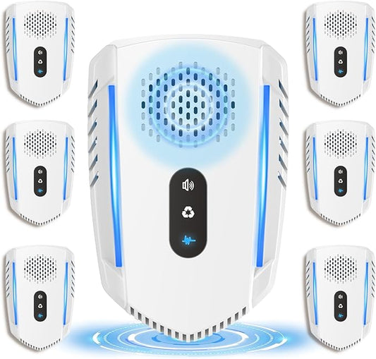 6 Packs Upgraded Ultrasonic Pest Repellent Indoor Insect Repeller, Mouse Repellent Ultrasonic Plug in, Pest Control with 3 Mode Switching, Repellent Rodent,Mice,Rat,Roach,Spider,Ant