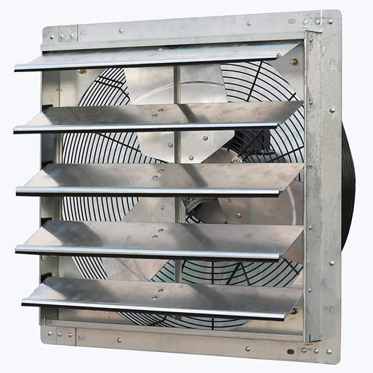 iLiving - 18" Wall Mounted Exhaust Fan - Automatic Shutter - Variable Speed - Vent Fan For Home Attic, Shed, or Garage Ventilation, 1736 CFM, 2600 SQF Coverage Area (Power Cord Not Included)
