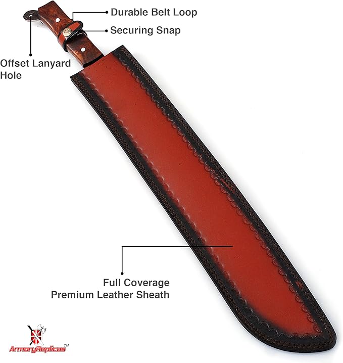 Voorhees Extra Long Carbon Steel Full Tang Outdoor Bush Machete Sheath Included