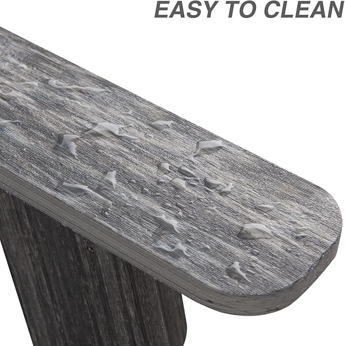 Adirondack Chair Set of 2, Outdoor Oversized Patio Chair Poly Lumber Weather Resistant & Durable Fire Pits Chair for Poolside,Lawn and Garden,350lbs Weight Capacity (Grey)