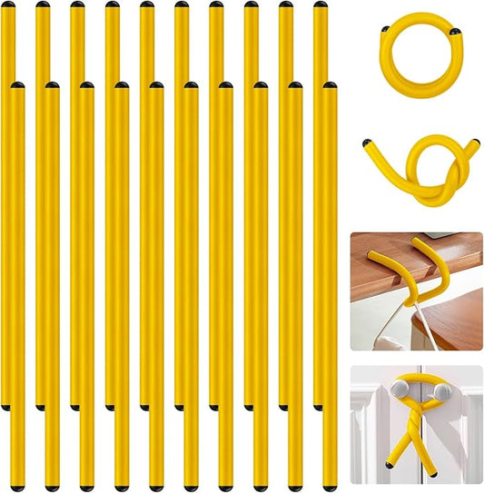 20 Pcs 17 Inch EVA Foam Twist Rubber Ties Reusable Bendable Cable Tie Straps Flexible Heavy Duty Twisty Ties for Organizing Cords Bundling (Yellow)