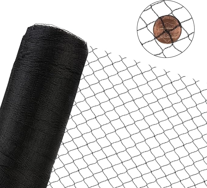 Woven Bird Netting 15X40 FT, 1/2" Mesh, Strong Bird Net Protect Fruit Trees, Blueberry, Vegetables, Strawberry Plants, Garden Netting Pest Barrier, Against Deer, Squirres, Small Critters