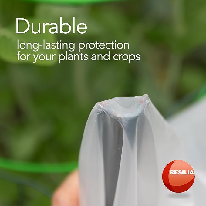 RESILIA Clear Greenhouse Sheeting - UV-Protected, Heavy-Duty Gauge Outdoor Polyethylene Cover for Weatherproofing Greenhouses, Garden, Plants, 8' by 28' Roll, 6 Mil, 0.006 Inch, Thick, Made in USA