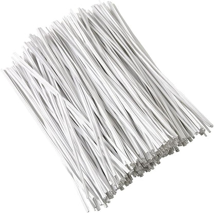 300 pcs 5 inch Plastic White Twist Ties, Cable Ties, for Bags, Gardening Tools