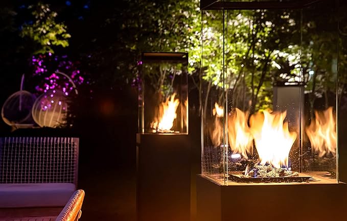 Planika Lighthouse - Patio Heater Outdoor Fireplace for Patio Fueled with Propane Gas 20 lbs cylider - Cover and Regulator Included