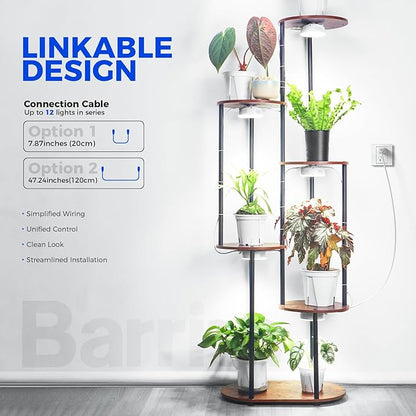 Barrina Orbgrow OG09 Puck LED Grow Light, 5000K 54W(6 x 9W, 810 Watt Equiv), Plant Lights for Indoor Plants Full Spectrum, Magnetic & Linkable, Small Grow lamp, Perfect for Plant Shelf, 6 Packs