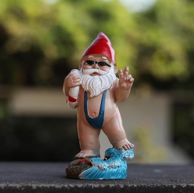 Swimming Dwarf，Gnome Garden Decorations Resin Statue Outdoor Statue Lawn Yard Balcony Porch Home Decorations Garden Decor