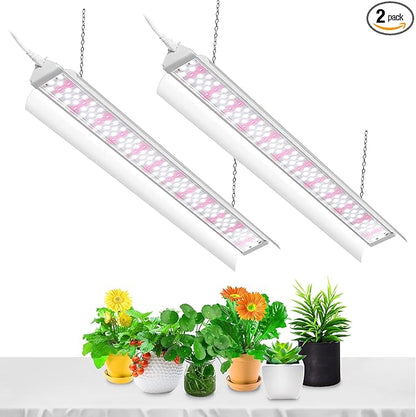 SZHLUX LED Grow Light 4ft 140W (2×70W) Full Spectrum 660nm 730 IR Included LED Plant Light for Indoor Plants, Super Bright Linkable Hanging Grow Light Sunlight Replacement Strip with Reflector