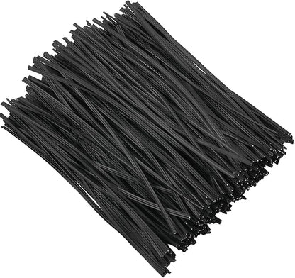 Tangyinrd 300 Pcs 6 inch Black Plastic Twist Ties, Cable Ties, for Bags, Gardening Tools