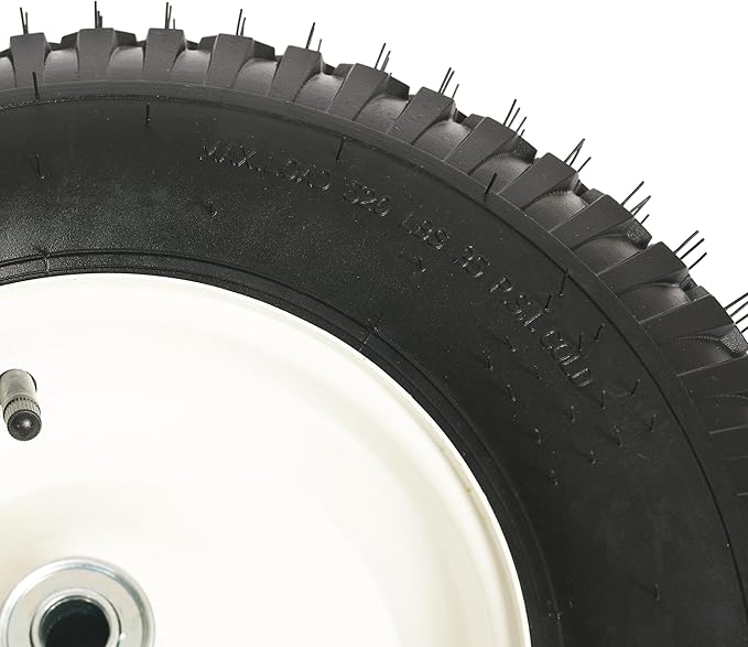 SCENIC ROAD Wheelbarrow Replacement Tire, 16" Wheel with Bearing and Grease Fitting, 4-Ply Knobby Tire