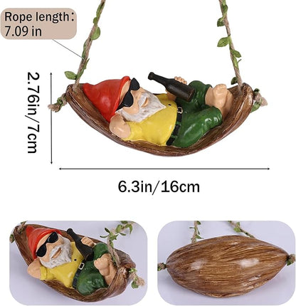 Garden Gnome Outdoor Statues – Resin Yard Gnomes Decorations for Patio, Porch, Trees, Backyard, Funny Garden Figurines for Yard Tree Trunk Decor, Novelty Garden Gift