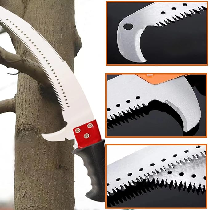 Manual Pole Saw 30 FT Extendable Tree Pruner High Branches Trimming for Pruning Palms and Shrubs with Long Handle (Green)