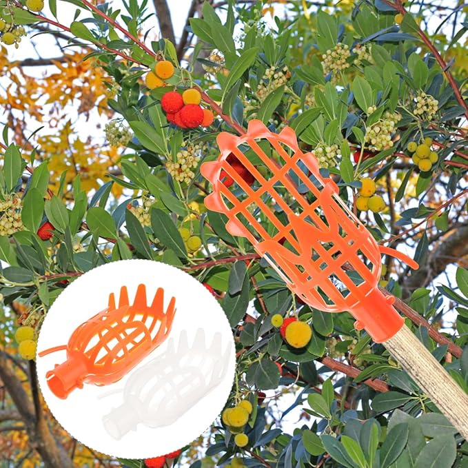 2pcs Fruit Picker Tool Basket Jujube and Pomegranate Harvesting Tool for Garden Telescoping Fruit Catcher for Orchard Use