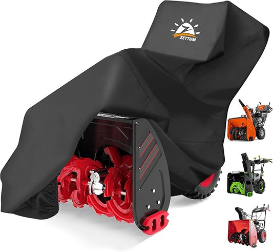Zettum Snow Blower Cover - 600D Snowblower Covers Waterproof Heavy Duty, Outdoor Snow Thrower Cover Universal Fit for EGO, Honda, Ryobi, Cub Cadet, Ariens, Troy Bilt, Snow Joe, Toro and PowerSmart