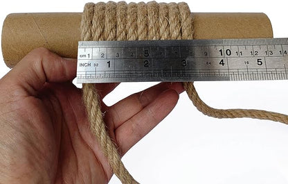 8mm Jute Rope, 164 Feet Braided Heavy Duty Twine, Thick Jute Twine Rope for Cat Scratch Post, Craft,DIY Artwork, Bundling, Home Decor, Gardening Applications (8MM 164FT)