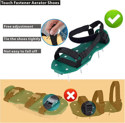 Heavy Strap Garden Aerate Spike Shoes Upgrades Lawn Aerator Shoe Tools Yard Aeration Shoes for Grass Soil Aerating Spikes (Standard Style)