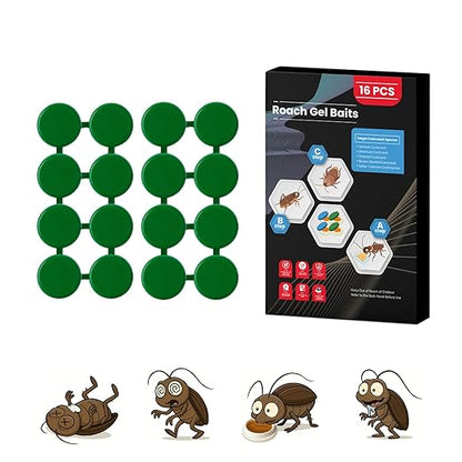16 Pack Roach Killer Indoor Infestation Roaches Gel Bait Stations, Powerful Cockroach Killer Indoor Home for Roach Infestation, Long-Lasting & Effective Cockroach Gel Bait, Easy to Use
