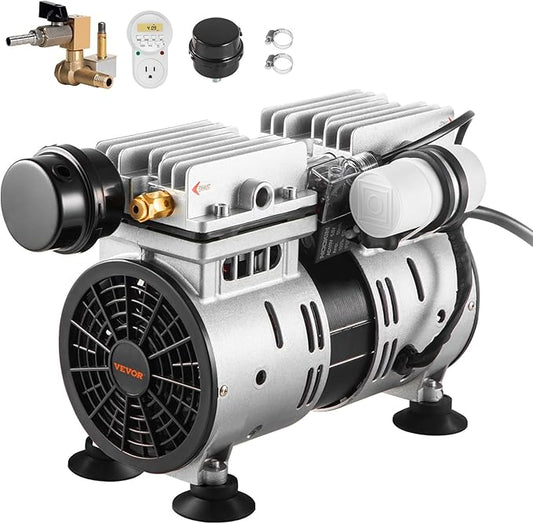 VEVOR Pond Aerator, 550W Power, 5.2CFM for Up to 3 Acre 50' Lake, Includes 3/4 HP Compressor & Timer & Valves, Air Compressor for Deep Water Oxygen Circulation, for Outdoor Ponds or Lakes