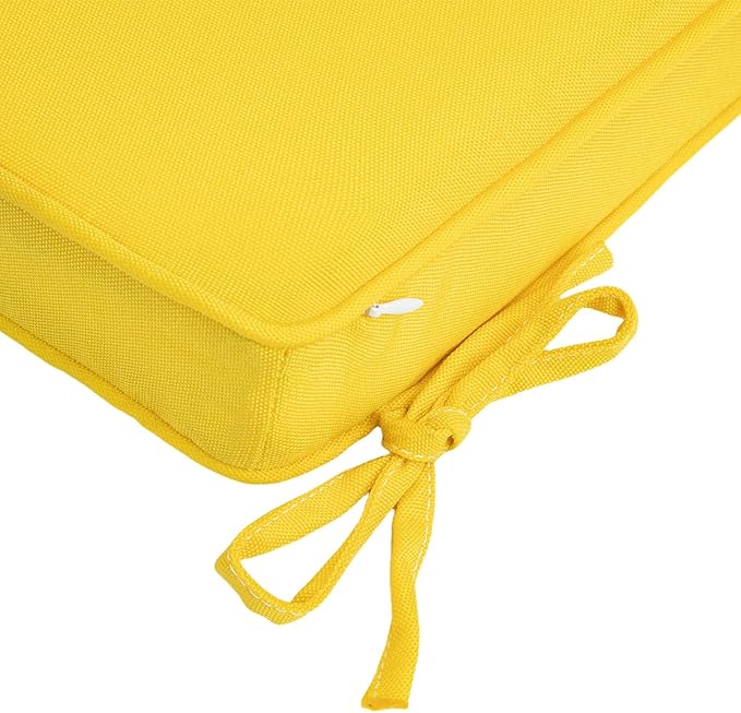 Magpie Fabrics Indoor Outdoor Waterproof Square Chair Cushion, 18" x 18" x 2.5", 2 Pack, Water Resistant Seat Cushions, for Patio Garden Office, Yellow
