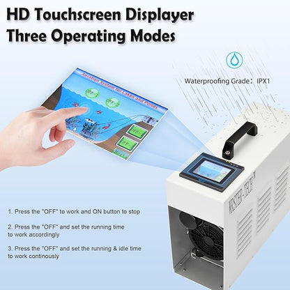 Pond Aerator Pump with Outdoor Cabinet, Touchscreen Displayer Operation, Ventilation Fan for Deep Water Circulation