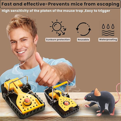 Rat Trap - Mouse Traps Quick Effectively Mouse Trap Rat Traps Indoor for Home, Plastic Mousetraps Indoor Outdoor Use Snap Traps for Mice Used Anywhere, Quick Set Up and Reusable, 9Set(2L+6S+1Clip)