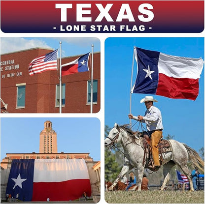 Texas Flag 4x6 ft Deluxe Super Tough Series, Heavy Duty Spun Polyester, All Weather TX Flag High Wind with Embroidered Stars, Brass Grommets, Sewn Stripes, Durable Texas Flags Outdoor Outside