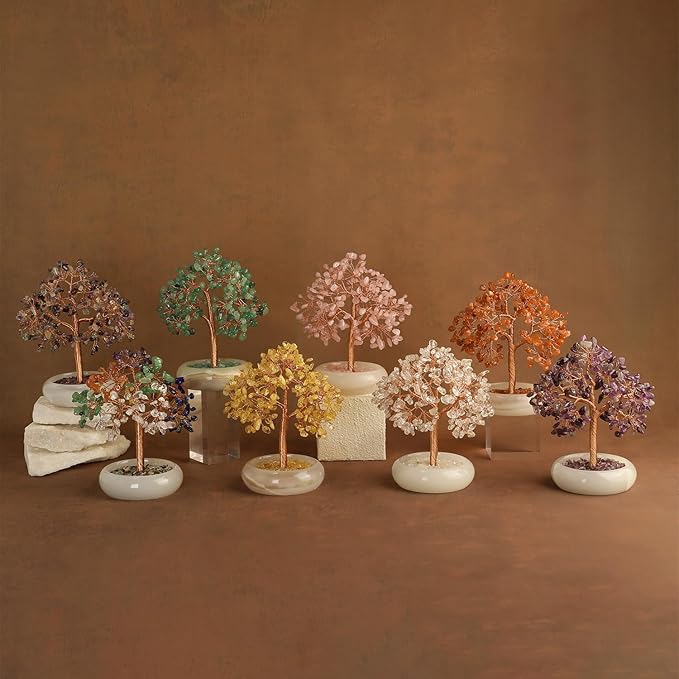 Seven Chakra Crystal Trees, Bonsai Tree, Money Tree, Healing Stones, Crystal Tree of Life, Desk Decor, Home Decor, Unique Birthday Gifts for Women Mom