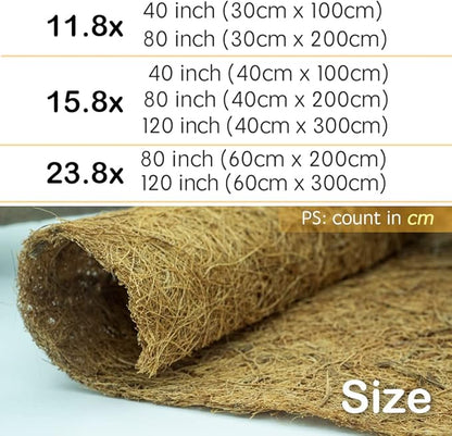 Coco Liner Roll, Yarrdfir 12x40 inch Natural Coconut Liners for Planter Flower Basket, Reptile Carpet, Natural Coconut Fiber mat, Garden Decoration, Animal pet pad