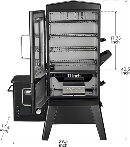 Vertical Pellet Smoker with Cover & Meat Probe, 4-Rack Electric BBQ Smoker Grill, 616 sq in Cooking Space, Digital LED Temperature Control for Outdoor Smoking Ribs, Brisket, Chicken & Sausage