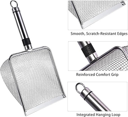 6-Pack Garden Tool Set, Soil Sifter Shovel (3.8 & 5mm Mesh) - Stainless Steel Gardening Kit & Essential Accessories, Garden Hand Tools & Planting Tools, Ideal Gardening Gifts for Women, Men, Mom & Dad