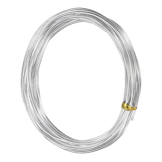1.5mm Bonsai Training Wire, 16.4 Feet Total Anodized Aluminum Bonsai Wires for Bonsai Tree Shaping/Branches Fixing/Trunk Holding/DIY Crafting [Silver]