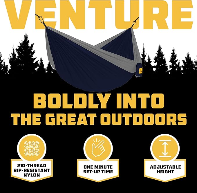 Wise Owl Outfitters Camping Hammock – 500lbs Portable Hammock with Tree Straps - Travel, Backpacking, Hiking, Outdoors Camping Gear - Single or Double