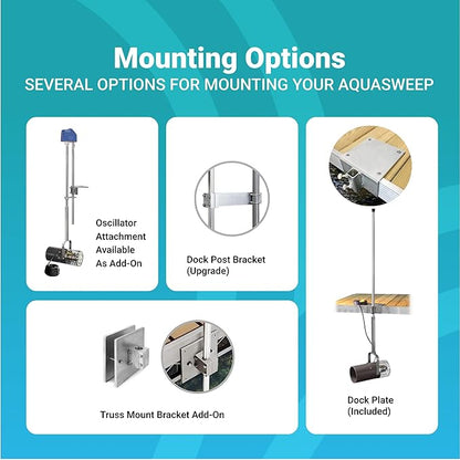 Scott Aerator Aquasweep Dock Mount - 1/2 Horse Power 115V 100 Feet Cord - Water Circulator | Water Agitator | Water Mover