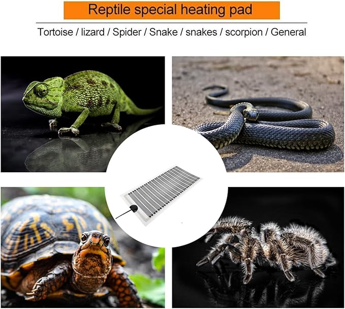 KABASI Reptile Heat Mats, 2nd-Gen 25W 16.5x8.7 inch Non-Adhesive Reptile Heating Pad with Temperature Adjustment, Waterproof Under Tank Terrarium Heating Mat for Tortoise Snakes