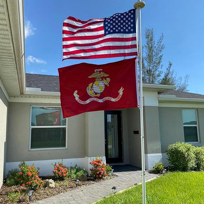 Jayus US Marine Corps Military Flags 3x5 Outdoor - 320D Heavy Duty Nylon Double Sided USMC Army Flag Banner with 2 Grommets