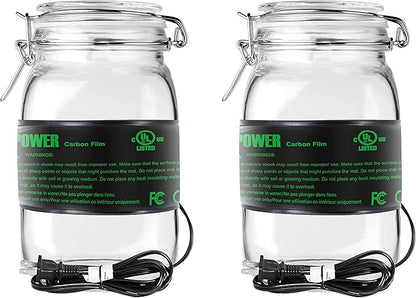 iPower 3" x 20" Seeding Heat Mat 2-Pack Upgraded Carbon Film Indoor Warm Hydroponic Plant Germination Starting Pad Durable Waterproof, Black