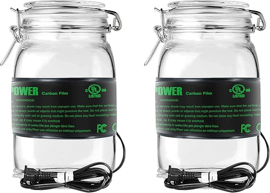 iPower 3" x 20" Seeding Heat Mat 2-Pack Upgraded Carbon Film Indoor Warm Hydroponic Plant Germination Starting Pad Durable Waterproof, Black