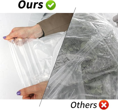 10' x 26' Greenhouse Plastic Film Sheeting Cover 6 Mil Thickness, Clear Greenhouse Cover Polyethylene Plastic UV Resistant Anti-drip, Anti-Fog for Farms, Agriculture, Garden, Farm Plastic Cover
