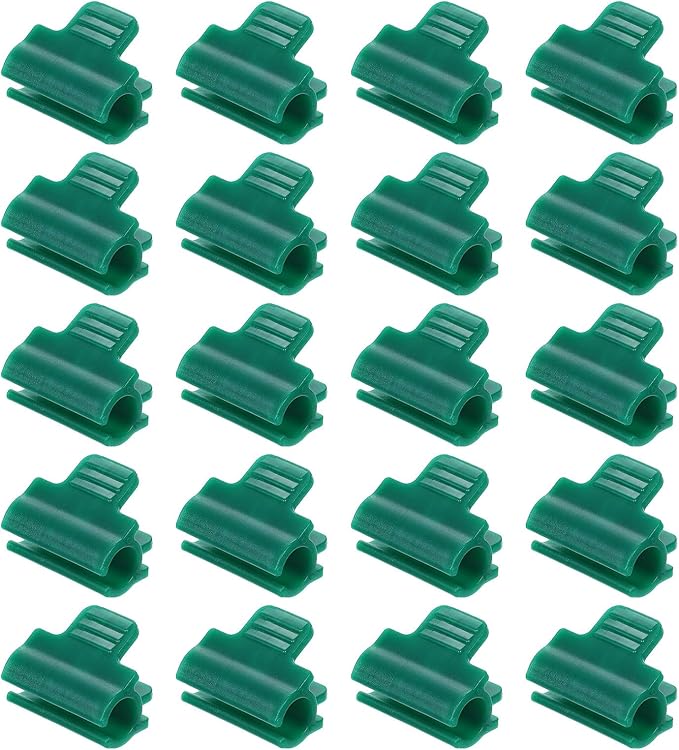 uxcell Greenhouse Clamps for 9/16inch PVC Pipe, 20pcs Greenhouse Film Clamps Shading Net Rod Clip Garden Hoops for Row Cover, Greenhouse Plastic Sheeting(Dark Green)