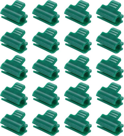 uxcell Greenhouse Clamps for 9/16inch PVC Pipe, 20pcs Greenhouse Film Clamps Shading Net Rod Clip Garden Hoops for Row Cover, Greenhouse Plastic Sheeting(Dark Green)