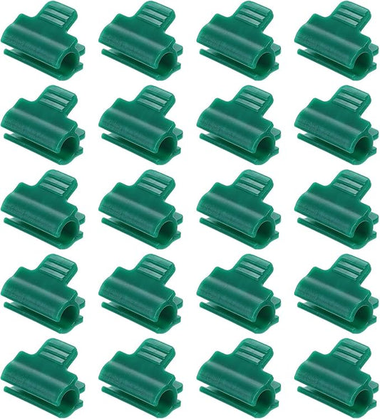 uxcell Greenhouse Clamps for 9/16inch PVC Pipe, 20pcs Greenhouse Film Clamps Shading Net Rod Clip Garden Hoops for Row Cover, Greenhouse Plastic Sheeting(Dark Green)