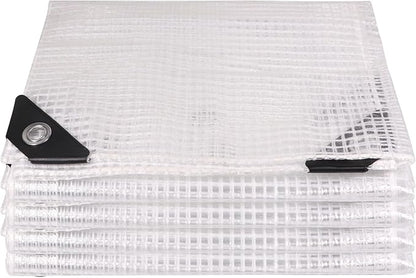 Greenhouse Cover,Clear Greenhouse Plastic Covering, 16Mil Thickness Heavy Duty Clear tarp for Chicken coop,Gardening,Farming, Greenhouse Plastic sheeting with Grommets (White, 20ft*30ft)