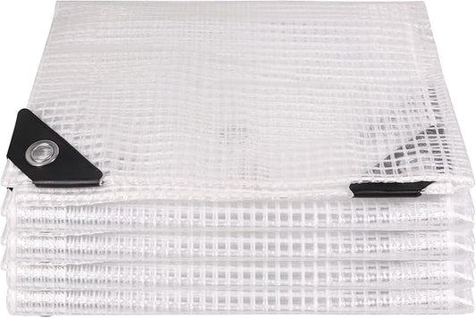 Greenhouse Cover,Clear Greenhouse Plastic Covering, 16Mil Thickness Heavy Duty Clear tarp for Chicken coop,Gardening,Farming, Greenhouse Plastic sheeting with Grommets (White, 20ft*30ft)