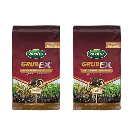 Scotts GrubEx1 Season Long Grub Killer - Kills and Prevents for Up to 4 Months, Treats 10,000 sq. ft. (2-Pack)