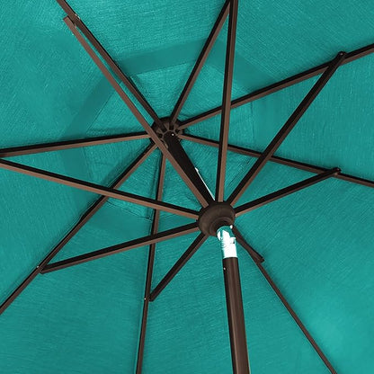 EliteShade USA 10-Year-Non-Fading 9Ft Market Umbrella Patio Umbrella Outdoor Table Umbrella with Ventilation, Teal