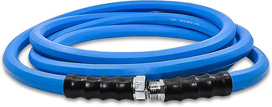 BluSeal Hot/Cold Water Rubber Garden Hose, 100% Rubber, Ultra-Light, Super Strong, 500 PSI, 50F to 190F Degrees, High Strength Polyester Braided (3/4" x 6')