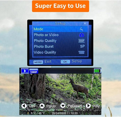 GardePro A3S Trail Camera 2 Pack, 64MP 1296p, Next-Gen Image Technology, Game Camera with Clear 100ft No Glow Night Vision, Fast 0.1s Trigger Speed Motion Activated Waterproof, H.264 MP4 Video