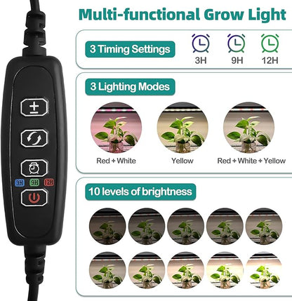 Indoor Greenhouse with Grow Lights 4 Tier Greenhouse with 4 Full Spectrum Plant Grow Lights for Early Spring Seed Germination and Indoor Growing
